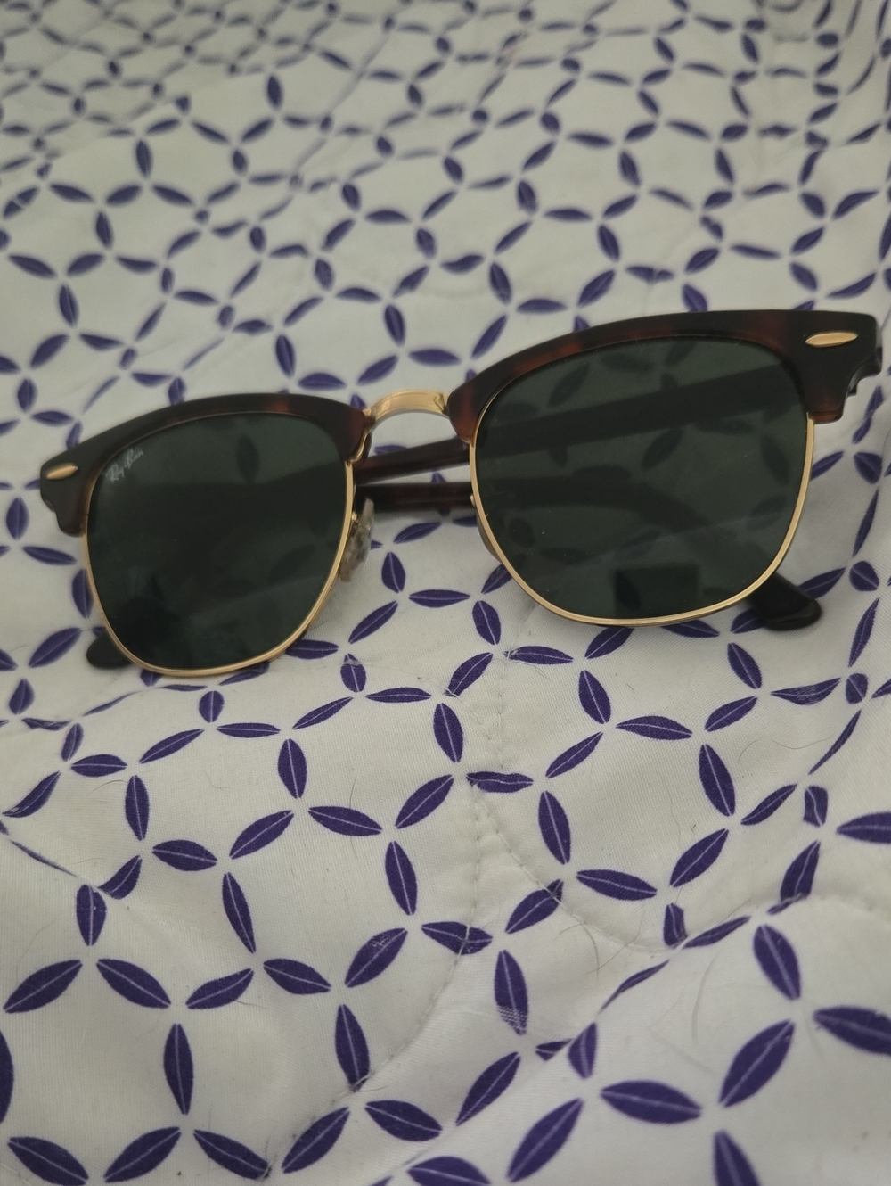 Tortoiseshell Clubmaster Sunglasses with Dark Green Lenses